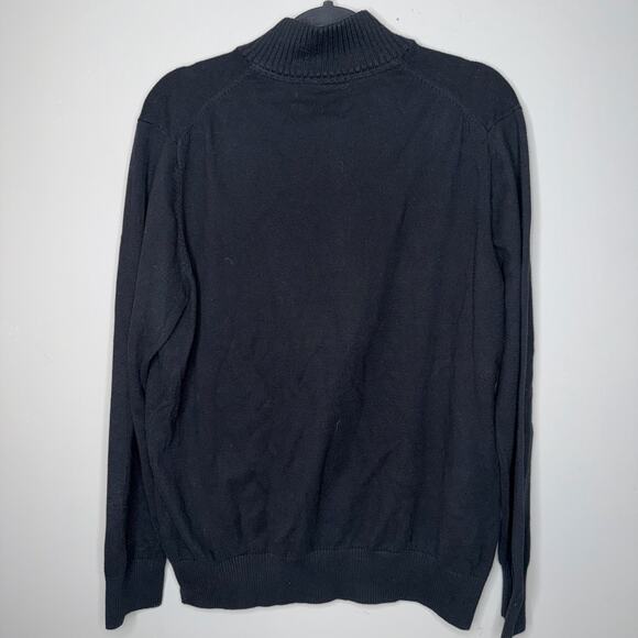 Eddie Bauer Cotton Cashmere Men Large Black 1/4 Zip Pullover Long Sleeve Sweater - Picture 5 of 8